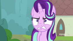 Size: 826x464 | Tagged: safe, screencap, starlight glimmer, pony, unicorn, the parent map, angry, animated, female, floppy ears, gif, gritted teeth, mare, ragelight glimmer, shrunken pupils, sire's hollow, solo