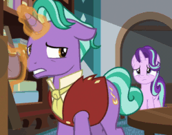 Size: 772x605 | Tagged: safe, screencap, firelight, starlight glimmer, pony, unicorn, the parent map, animated, crying, cute, firebetes, glimmerbetes, manly tears, sad, sadorable