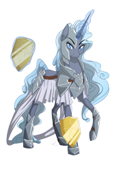 Size: 2508x3541 | Tagged: safe, artist:basykail, oc, oc:northern lights, unicorn, armor, dnp request, knight, magic, male, shield, simple background, solo, transparent background