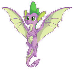 Size: 2153x2061 | Tagged: safe, artist:kappetapp, spike, dragon, molt down, crossed arms, male, simple background, solo, spread wings, transparent background, winged spike, wings