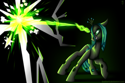 Size: 3000x2000 | Tagged: safe, artist:6editor9, queen chrysalis, changeling, changeling queen, the mean 6, cutie mark, dark background, female, former queen chrysalis, magic, solo, tree of harmony