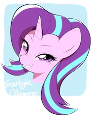 Size: 1536x2048 | Tagged: safe, artist:30clock, starlight glimmer, pony, unicorn, bust, looking at you, portrait, smiling, smirk, solo