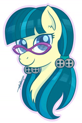 Size: 1024x1532 | Tagged: safe, artist:nokills-clan196, juniper montage, earth pony, pony, cute, equestria girls ponified, female, glasses, mare, pigtails, ponified, smiling