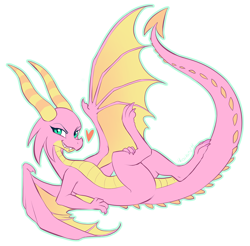 Size: 1116x1100 | Tagged: safe, artist:hioshiru, scales (character), dragon, the hearth's warming club, dragoness, female, heart, simple background, smiling, solo, white background