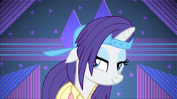 Size: 3840x2160 | Tagged: safe, artist:laszlvfx, artist:rarespirit611, edit, rarity, pony, unicorn, friendship university, alternate hairstyle, backwards ballcap, baseball cap, cap, clothes, female, hat, mare, plainity, smiling, solo, wallpaper, wallpaper edit