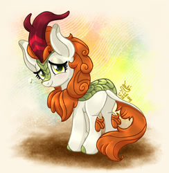 Size: 1160x1190 | Tagged: safe, artist:joakaha, autumn blaze, kirin, sounds of silence, awwtumn blaze, cute, female, plot, smiling, solo