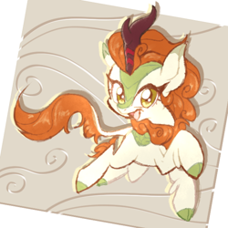 Size: 600x600 | Tagged: safe, artist:thegreatrouge, autumn blaze, kirin, sounds of silence, female, smiling, solo