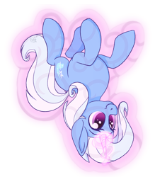 Size: 1752x2000 | Tagged: safe, artist:binkyt11, trixie, pony, unicorn, road to friendship, female, levitation, magic, mare, medibang paint, self-levitation, simple background, solo, telekinesis, transparent background, upside down