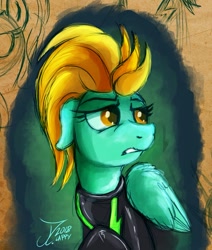 Size: 1001x1179 | Tagged: safe, artist:jamescorck, lightning dust, the washouts (episode), clothes, female, solo, washouts uniform