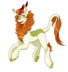 Size: 849x900 | Tagged: safe, artist:melobee, autumn blaze, kirin, sounds of silence, female, open mouth, simple background, solo, transparent background