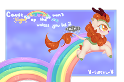 Size: 5120x3412 | Tagged: safe, artist:bunxl, autumn blaze, kirin, sounds of silence, awwtumn blaze, cute, female, rainbow, simple background, solo, transparent background