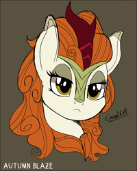 Size: 800x1000 | Tagged: safe, artist:casualcolt, autumn blaze, kirin, sounds of silence, female, not amused face, solo