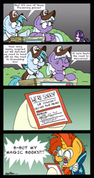 Size: 1846x3507 | Tagged: safe, artist:bobthedalek, appointed rounds, rainy day, starlight glimmer, sunburst, pegasus, pony, unicorn, road to friendship, cloak, clothes, crate, delivery pony, female, gray background, green background, hat, mailmare, mailmare hat, male, mare, simple background, socks (coat marking), stallion, uniform