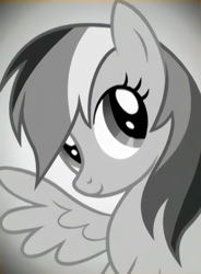 Size: 932x1264 | Tagged: safe, derpibooru import, rainbow dash, pegasus, pony, the washouts (episode), beautiful, monochrome