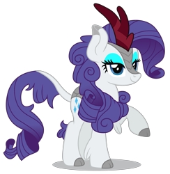 Size: 6033x6176 | Tagged: safe, artist:dragonchaser123, rarity, kirin, sounds of silence, absurd resolution, cloven hooves, cute, female, kirin-ified, leonine tail, lidded eyes, mare, raised hoof, raribetes, simple background, smiling, solo, species swap, transparent background