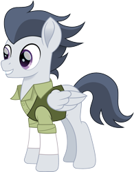 Size: 1170x1500 | Tagged: safe, artist:cloudyglow, rumble, pegasus, pony, anastasia, clothes, crossover, dimitri, don bluth, male, movie accurate, older, older rumble, simple background, solo, stallion, transparent background