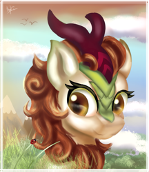 Size: 2253x2603 | Tagged: safe, artist:ilynalta, autumn blaze, kirin, sounds of silence, female, looking at you, solo