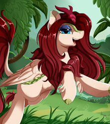 Size: 3005x3403 | Tagged: safe, artist:pridark, oc, oc only, oc:blade dancer, hybrid, kirin, pegasus, pony, sounds of silence, commission, eyeshadow, female, high res, kirin-ified, makeup, mare, smiling, solo, species swap