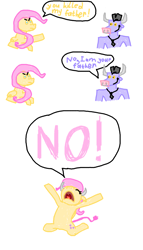 Size: 800x1400 | Tagged: safe, fluttershy, iron will, hybrid, pegasus, pony, 1000 hours in ms paint, 1000 hours in paint.net, 2013, big no, comic, no, paint.net, parody, speech bubble, star wars, wat