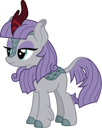 Size: 954x1200 | Tagged: safe, artist:cloudyglow, maud pie, kirin, sounds of silence, cloven hooves, colored hooves, female, kirin-ified, lidded eyes, simple background, solo, species swap, transparent background
