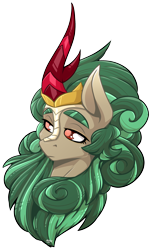 Size: 1878x3107 | Tagged: safe, artist:lrusu, rain shine, kirin, sounds of silence, bust, female, lidded eyes, quadrupedal, simple background, solo, transparent background