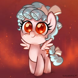 Size: 1800x1800 | Tagged: safe, artist:dawnfire, cozy glow, pegasus, pony, school raze, adoracreepy, cozybetes, creepy, cute, evil, face of mercy, female, filly, foal, pure concentrated unfiltered evil of the utmost potency, pure unfiltered evil, red background, red eyes, simple background, smiling, solo