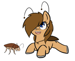 Size: 799x645 | Tagged: safe, artist:neuro, oc, oc:general scuttles, oc:roachpony, cockroach, insect, radroach, fallout equestria, colored hooves, female, filly, roach, simple background, transparent background