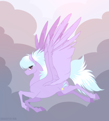 Size: 1240x1370 | Tagged: safe, artist:dementra369, cloudchaser, pegasus, pony, cloud, cloudy, female, flying, mare, realistic horse legs, solo