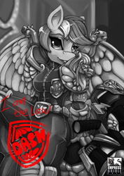 Size: 707x1000 | Tagged: safe, artist:empressbridle, rainbow dash, anthro, breasts, female, judge dredd, megacity judge outfit, motorcycles, pinup, solo