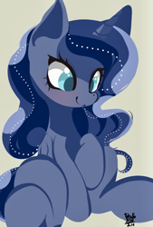 Size: 996x1473 | Tagged: safe, artist:tohupo, princess luna, alicorn, pony, cute, female, lunabetes, mare, simple background, smiling, solo