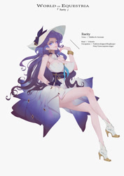 Size: 849x1200 | Tagged: safe, artist:xxiee, rarity, human, armpits, clothes, dress, female, hat, high heels, humanized, shoes