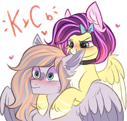 Size: 3000x2872 | Tagged: safe, artist:pesty_skillengton, oc, pegasus, pony, confused, couple, cute, female, holiday, male, mare, stallion, valentine's day