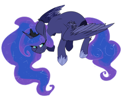 Size: 1280x1097 | Tagged: safe, alternate version, artist:passigcamel, princess luna, alicorn, pony, background removed, flying, hoof shoes, simple background, transparent background