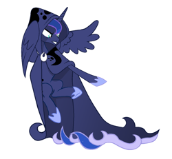 Size: 1128x1042 | Tagged: safe, edit, editor:proto29, princess luna, alicorn, pony, cloak, clothes, simple background, solo, spirit of hearth's warming yet to come, white background