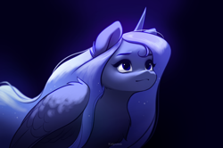 Size: 2056x1365 | Tagged: safe, artist:katputze, princess luna, alicorn, pony, female, mare, night, solo