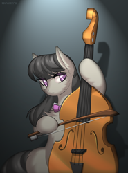 Size: 886x1200 | Tagged: safe, artist:margony, octavia melody, earth pony, pony, cello, female, mare, musical instrument, solo