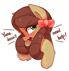 Size: 3811x3907 | Tagged: safe, artist:maren, yona, pony, yak, she's all yak, blushing, bust, cute, female, mare, monkey swings, ponified, pony yona, portrait, simple background, solo, species swap, transparent background