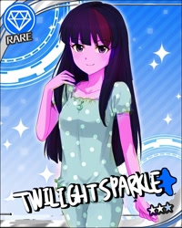 Size: 640x800 | Tagged: safe, artist:weiliy, twilight sparkle, human, equestria girls, clothes, female, idolmaster, pajamas, stars, text