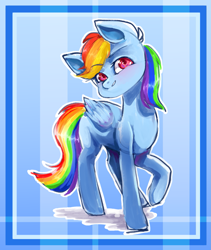 Size: 1443x1709 | Tagged: safe, artist:punbun4fun, rainbow dash, pegasus, pony, female, mare, solo