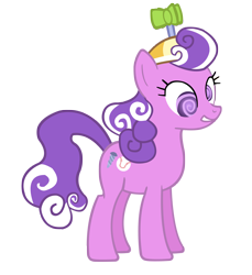 Size: 3000x3275 | Tagged: safe, artist:vexorb, derpibooru import, screwball, pony, female, filly, foal, hat, high res, propeller hat, simple background, solo, swirly eyes, transparent background, vector