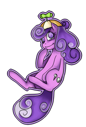 Size: 647x955 | Tagged: safe, artist:po-zu, screwball, earth pony, pony, female, mare, purple coat, solo, swirly eyes, two toned mane