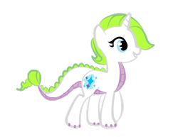 Size: 900x695 | Tagged: safe, artist:sweetchiomlp, oc, oc only, oc:crystal, dracony, hybrid, original species, crystal, dragicorn, interspecies, interspecies offspring, offspring, parent:rarity, parent:spike, parents:sparity