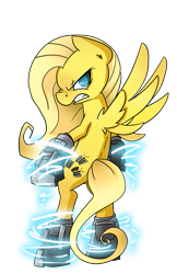 Size: 619x956 | Tagged: safe, artist:fore-trekker, derpibooru import, oc, oc only, oc:psychoshy, pegasus, pony, fallout equestria, fallout equestria: project horizons, angry, bipedal, cutie mark, fanfic, fanfic art, female, hooves, looking at you, mare, power hoof, simple background, solo, spread wings, transparent background, weapon, wings