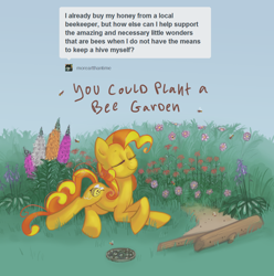 Size: 900x906 | Tagged: dead source, safe, artist:dimespin, bumblesweet, bee, beekeeper, flower, mylittlebeekeeper, solo