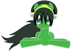 Size: 900x616 | Tagged: safe, artist:perma-banned, avatar the last airbender, ponified, simple background, solo, toph bei fong, transparent background