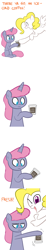 Size: 900x4865 | Tagged: safe, artist:willdrawforfood1, surprise, oc, oc:velvet, g1, ask surprise, ask velvet, coffee, coffee cup, cup, g1 to g4, generation leap