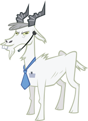 Size: 1484x2024 | Tagged: safe, artist:sircinnamon, derpibooru import, goat, cloven hooves, name tag, necktie, simple background, transparent background, vector