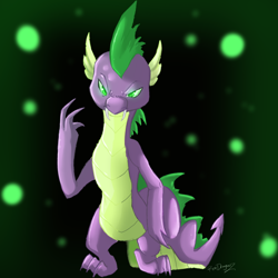 Size: 1000x1000 | Tagged: safe, artist:roxdragonz, derpibooru import, spike, dragon, angry, glowing eyes, older, older spike