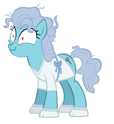 Size: 3000x3281 | Tagged: safe, artist:kyute-kitsune, screw loose, earth pony, pony, female, high res, hospital gown, insanity, mare, messy mane, simple background, smiling, solo, transparent background, vector