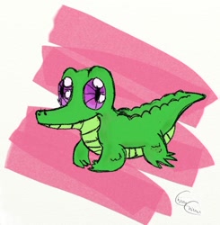 Size: 600x612 | Tagged: safe, artist:chiuuchiuu, gummy, alligator, male, simple background, solo, white background